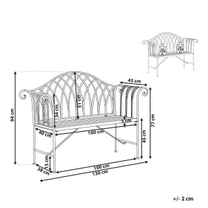 Garden Bench MILAZZO Metal White