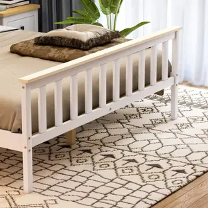 Vida Designs Milan Bed Frame White/Pine / Kingsize (5')