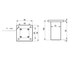 Sofa Plinth Coffe Table Aluminium Leg 100mm