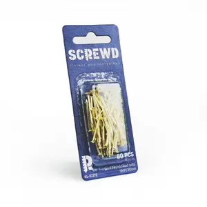 SCREWD 31mm Brass Plated Cup Hook Kit for Creating Extra Room in the Kitchen, Bathroom and Office - Pack of 30