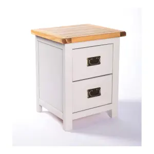 Argenta 2 Drawer Bedside Table Brass Drop Handle