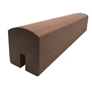 Sapele Dark Hardwood Contemporary Handrail 1.2m - 13mm Groove For Square Metal Spindles UK Manufactured Traditional Products Ltd