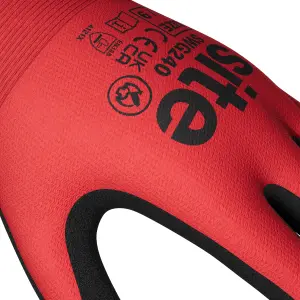 Site Synthetic Red & black Gloves, Medium