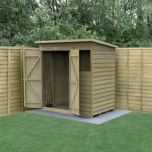 4LIFE Pent Shed 6x4 - 1 Window - 1 Window - Double Door