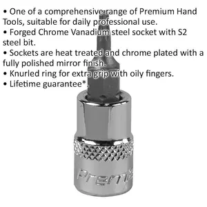 Premium T8 TRX Star Socket Bit - 1/4 Inch Drive with Knurled Grip and S2 Steel Head