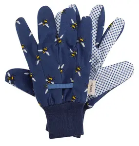 Bee Theme Gardening Gloves with Cotton Grips Triple Pack