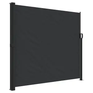 Berkfield Retractable Side Awning Black 180x300 cm