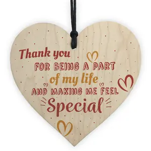 Red Ocean Thank You Colleague Friendship Teacher Family Birthday Gift Wooden Hanging Heart Plaque Sign