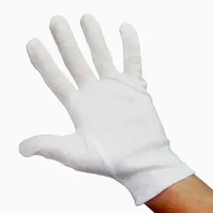 White Cotton Gloves - Mens