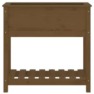 Berkfield Planter with Shelf Honey Brown 82.5x34.5x81 cm Solid Wood Pine