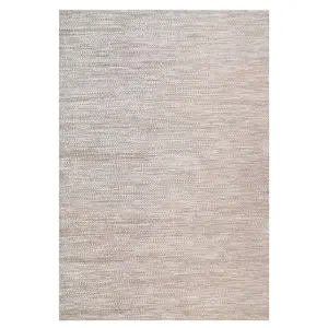 Beige Woven Flatweave Indoor Outdoor Hardwearing Area Rug 200x290cm