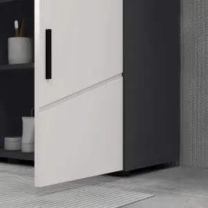 kleankin Bathroom Vanity Unit, Under Sink Cabinet with Shelf, Light Grey