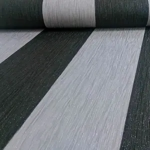 Debona Luxury Crystal Striped Black & Silver Wallpaper 9012