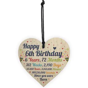 Red Ocean 6th Birthday Gift For Boys Wooden Heart 6th Birthday Gift For Girls 6th Birthday Decorations