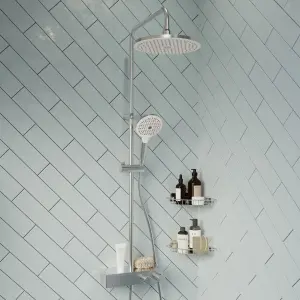 GoodHome Kolima Chrome effect Thermostatic Multi head shower