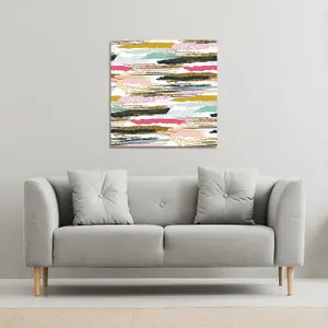 Coloured Stripes & Spots (Canvas Print) / 101 x 101 x 4cm