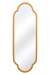 MirrorOutlet The Duplici Gold Metal Framed Double Arched Oval Garden Wall Mirror 102CM X 35.5CM