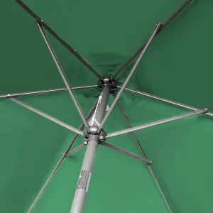 SunDaze 2.5M Green Garden Parasol Sun Shade Umbrella with Crank Handle & Tilt Mechanism