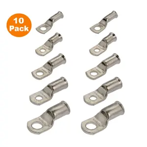 10 x Crimp or Solder Battery Lug Terminals for a 16mm² Cable with 8mm Bolt Hole