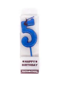 Shatchi Blue 5 Number Candle  Birthday Anniversary Party Cake Decorations Topper