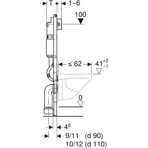 Geberit Duofix Toilet Concealed Cistern Frame 112cm with Geberit Delta 50 Flush Plate White