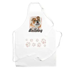 Purely Home Bulldog Apron - Novelty Kitchen Gift for Dog Lovers