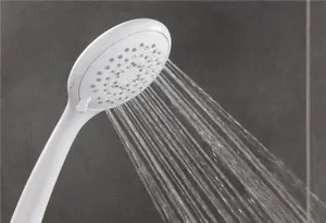 Triton 8000 Series Universal Large Five Spray Shower Head White + 1.25m Hose