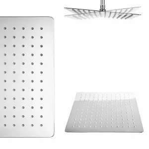 Nes Home Olive Square 3 Way Concealed Thermostatic Shower Mixer Set ,Shower Head, Handset, Bath Filler & Waste