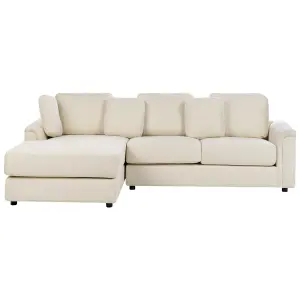 Right-Hand Corner Sofa KOHLO Light Beige Fabric Right Hand