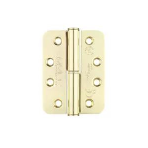 10.2cm H x 7.6cm W Butt Bearing Pair Door Hinges (Set of 2) Electro Brass