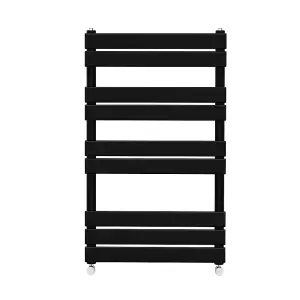 Rinse - Minimalist Heated Towel Rail Radiator Bathroom Flat Panel Black 1000 x 600mm Modern Central Heating Space Saving Radiator