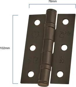 EAI - 4" Door Hinges & Screws G11 FD30/60 - 102x76x2.7mm Square - Dark Bronze Pack of 4 Pairs