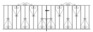 CLEVE Metal Scroll Double Driveway Garden Gate 3048mm GAP x 914mm High CDZP19