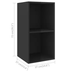 Berkfield Wall-mounted TV Cabinet High Gloss Black 37x37x72 cm Engineered Wood