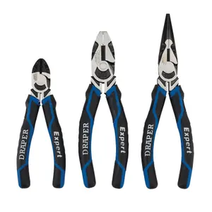 Draper Expert High Leverage Plier Set, Blue (3 Piece) 28033