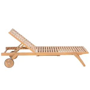 Sun Lounger Wood Light Wood CESANA