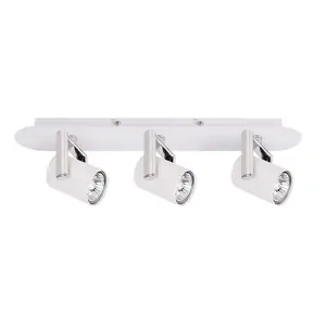 Luminosa Modern Spotlights White 3 Light  with White Matt Shade LED, GU10