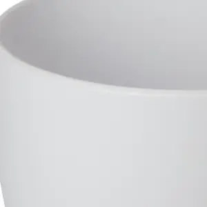 Verve White Ceramic Plant pot (Dia) 16cm, (H)15cm, 2.1L