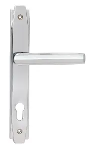 Polished Chrome Art Deco Slimline Lever Espag. Lock Set