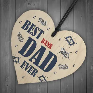 Red Ocean Funny Gift For Dad Novelty Wooden Heart Sign Birthday Gift For Dad Gift For Him