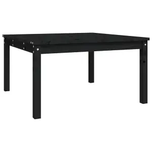 Berkfield Garden Table Black 82.5x82.5x45 cm Solid Wood Pine