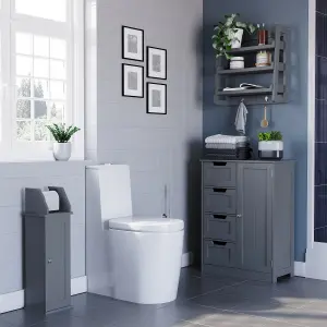 Hayle Matt Grey Freestanding Single Bathroom Drawer cabinet (H) 810mm (W) 600mm