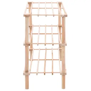 Durable 3-Tier Shoe Rack Solid Fir Wood