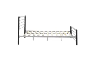 Birlea Faro Small Double Bed Silver & Black