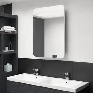 Berkfield LED Bathroom Mirror Cabinet Shining White 60x11x80 cm