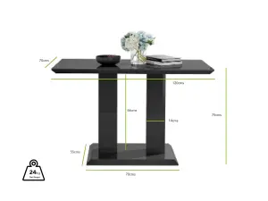 Furniturebox Imperia 4 Modern Black High Gloss Dining Table and 4 Grey Belgravia Chairs