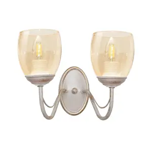 Luminosa Allena Wall Lamp White, Gold, Amber 27cm