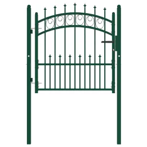 Berkfield Fence Gate with Spikes Steel 100x100 cm Green