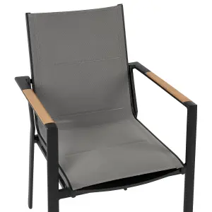 Set of 6 Garden Chairs BUSSETO Metal Black