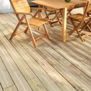 GoodHome Lemhi Green Pine Deck board (L)3.6m (W)144mm (T)27mm